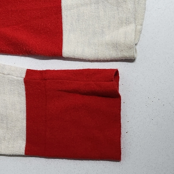 Gap v neck striped tunic sweater red cream small - Picture 6 of 14